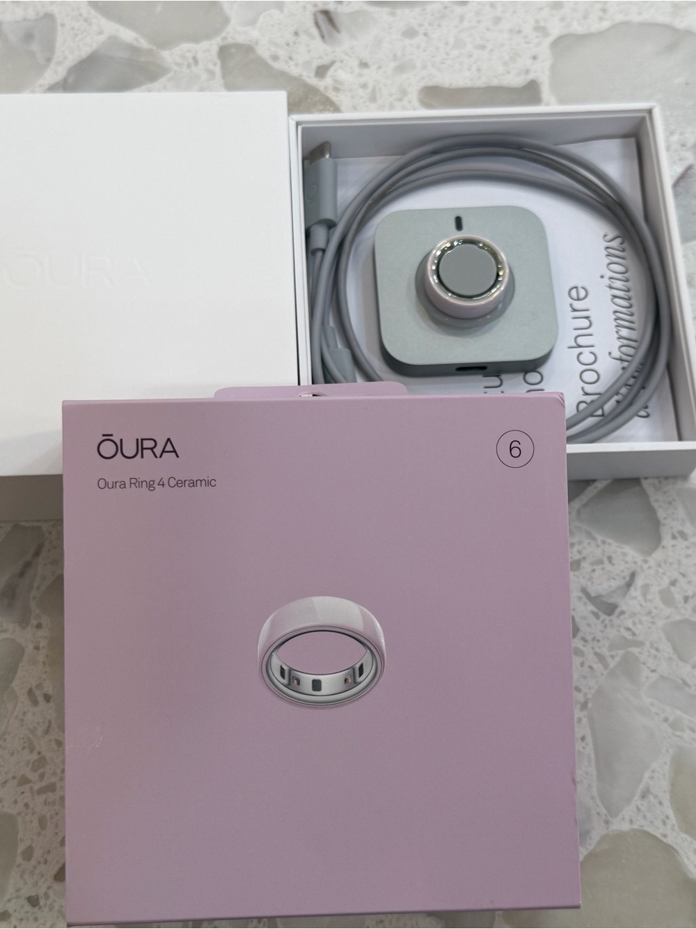 Oura Ring 4 Ceramic (Size 6) - Pink Box